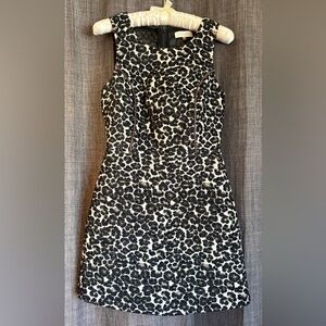 Elegant Black and White Leopard Print Dress